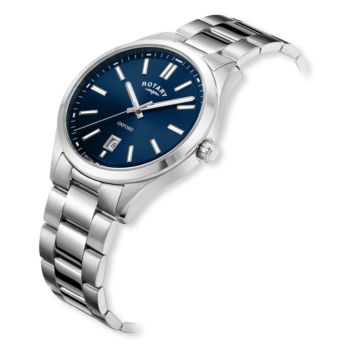Rotary Oxford Watch, Blue Dial with Stainless Steel Bracelet - GB05520/05