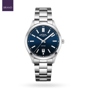 Rotary Oxford Watch, Blue Dial with Stainless Steel Bracelet - GB05520/05
