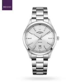 Rotary Oxford Watch, White Dial with Stainless Steel Bracelet - GB05520/06