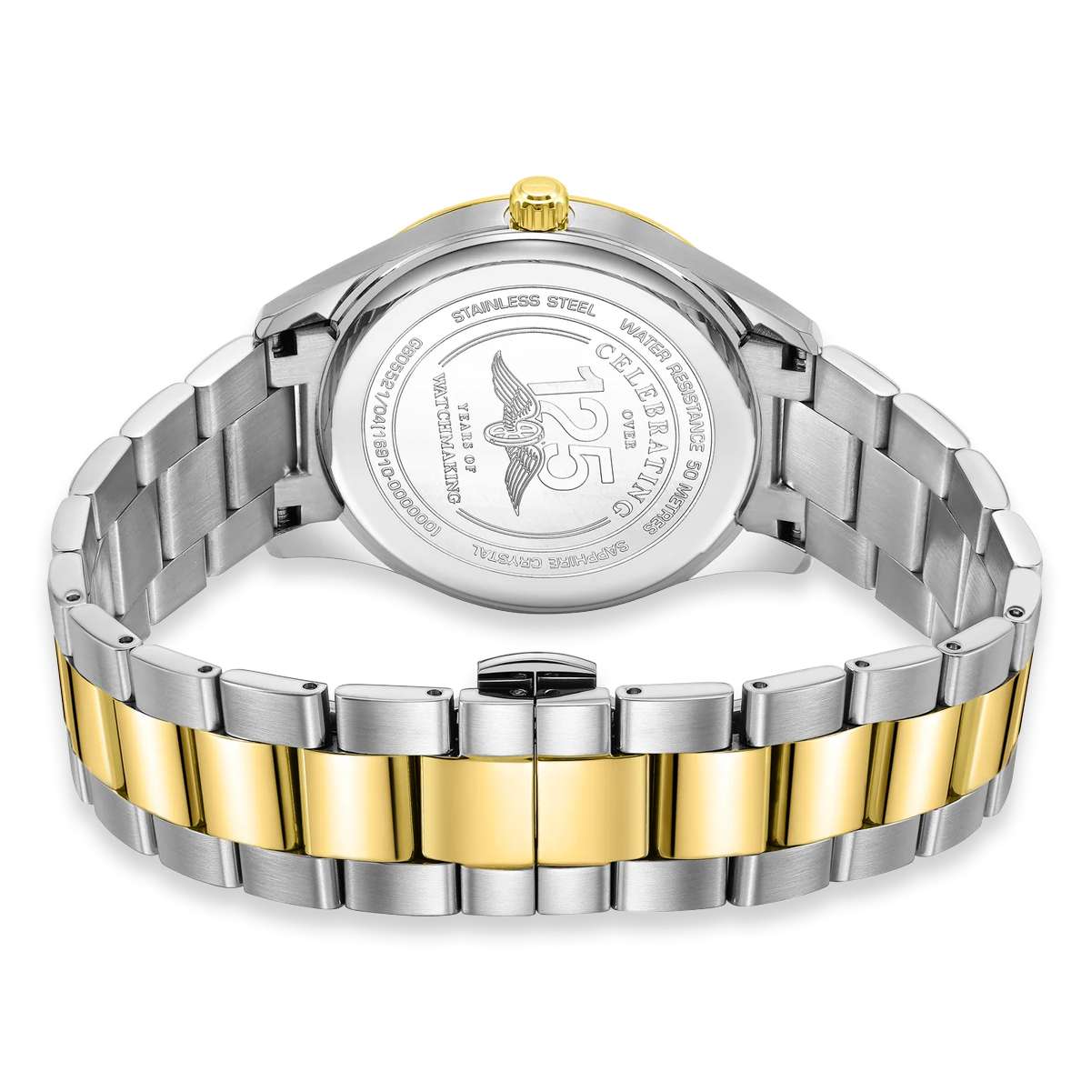 Rotary Heritage 2-Tone Watch, Black Dial with Stainless Steel Bracelet GB05521/04