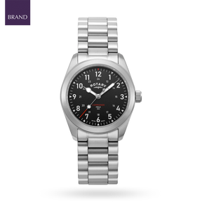 Rotary Commando RW 1895 Field, Black Dial with Stainless Steel Bracelet - GB05535/19