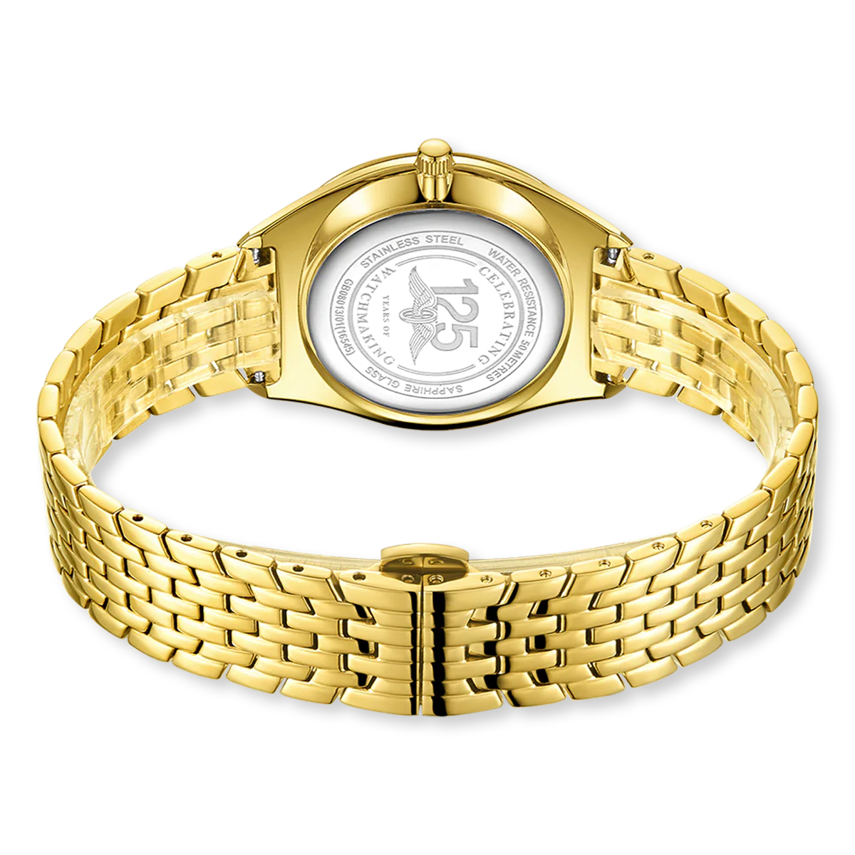 Rotary Ultra Slim Watch, Silver Dial with Gold Plated Bracelet - GB08013/01 