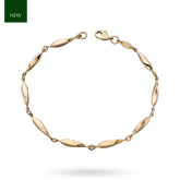 9ct Yellow Gold Marquise Link Bracelet