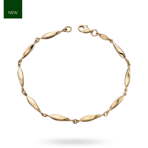 9ct Yellow Gold Marquise Link Bracelet