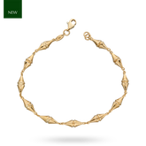 9ct Yellow Gold Kite Shaped Link Bracelet