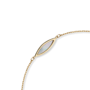 9ct Yellow Gold Navette Mother Of Pearl Bracelet