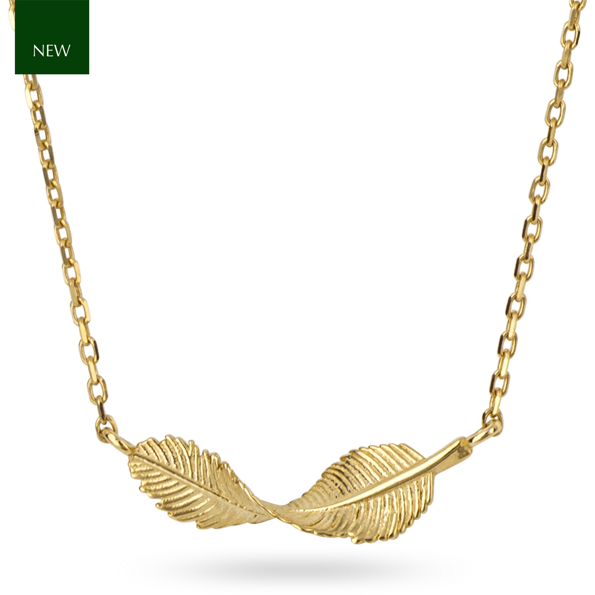 9ct Yellow Gold Twist Leaf Necklace