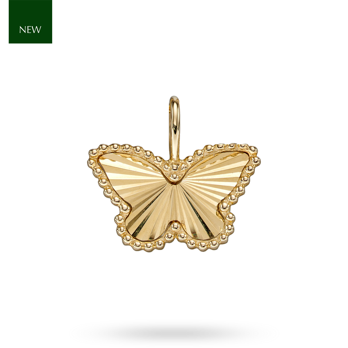 9ct Yellow Gold Diamond Cut Butterfly Pendant