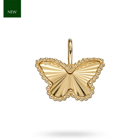 9ct Yellow Gold Diamond Cut Butterfly Pendant