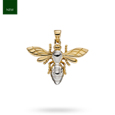 9ct Yellow & White Gold Bee Pendant