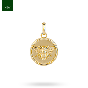 9ct Yellow Gold Bee Medallion Pendant