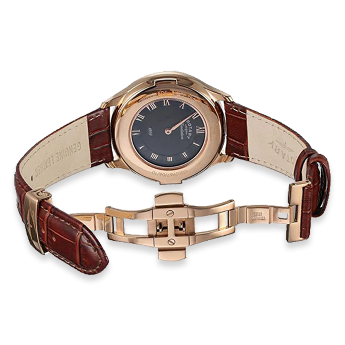 Rotary Revelation, Reversible White Dial with Brown Leather Strap - GS02967/06/10