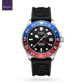 Rotary Seamatic 300 GMT Automatic, Black Dial with Black Silicone Strap - GS04378/95
