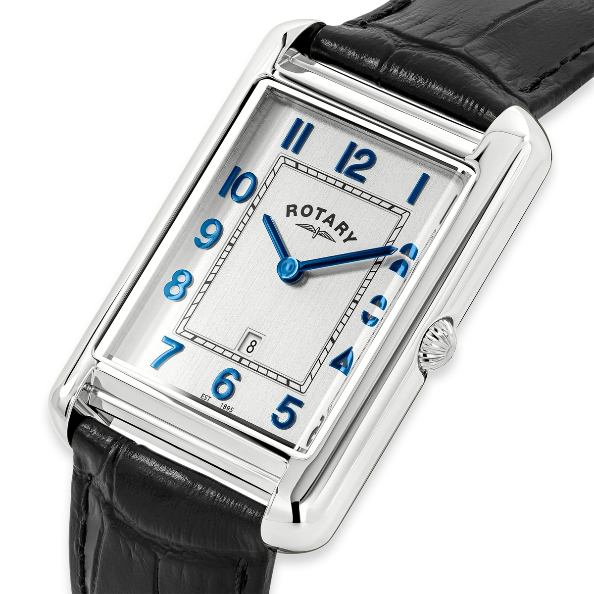 Rotary Heritage Astoria, Silver Dial with Black Leather Strap GS05280/70