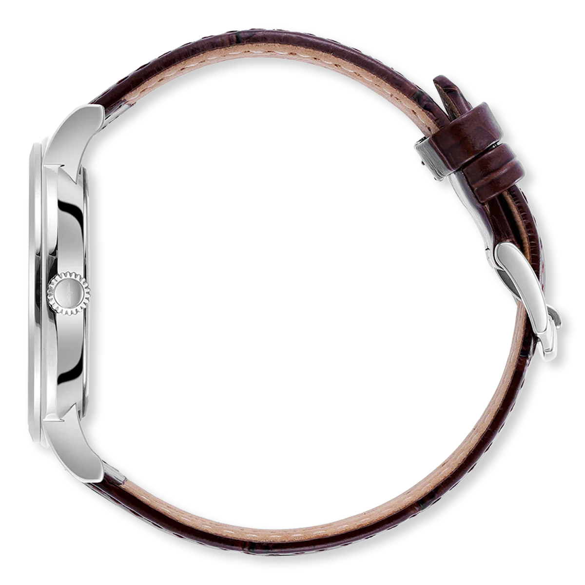Rotary Heritage Stainless Steel Watch, Silver Dial with Brown Leather Strap - GS05420/02