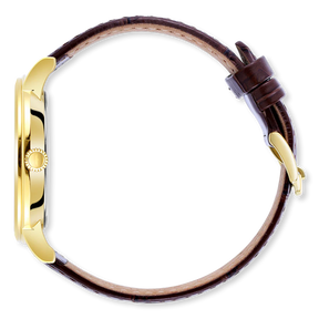 Rotary Heritage Gold Plated Watch, Champagne Dial with Brown Leather Strap - GS05423/03