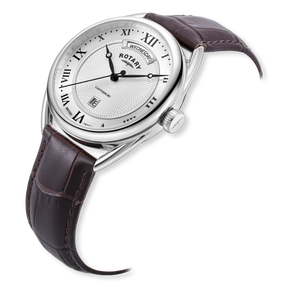 Rotary Canterbury Watch, White Dial with Brown Leather Strap & Stainless Steel Case - GS05530/21