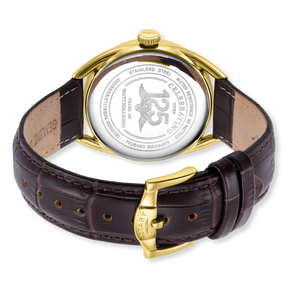 Rotary Canterbury Watch, White Dial with Brown Leather Strap & Gold Plated Case - GS05533/21