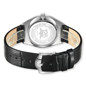 Rotary Ultra Slim Watch, White Dial with Black Leather Strap & Stainless Steel Case - GS08010/01 