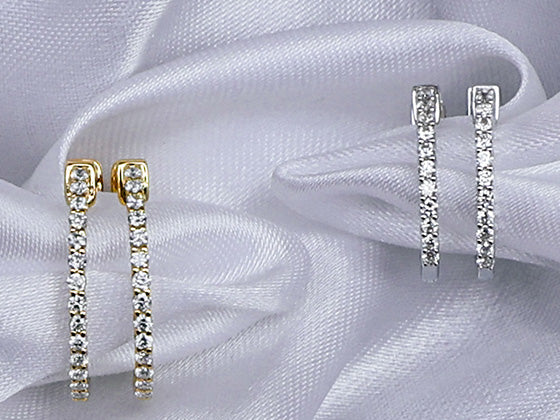 Gold Diamond Hoop Earrings