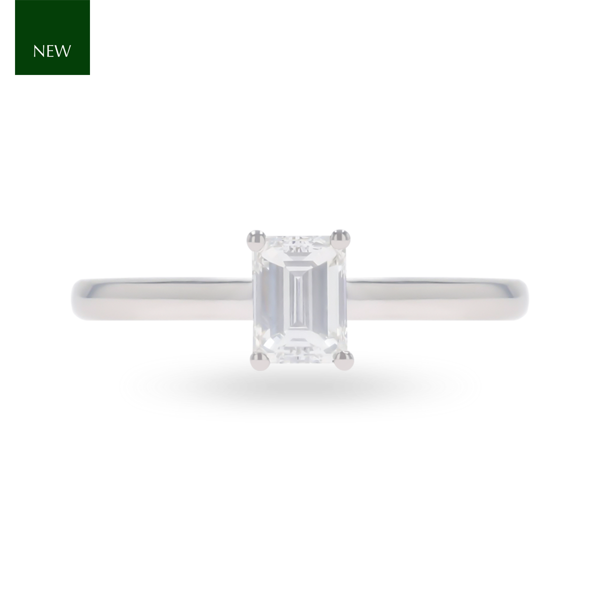 Platinum Emerald Cut Diamond Solitaire 0.50ct Ring