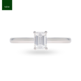 Platinum Emerald Cut Diamond Solitaire 0.50ct Ring