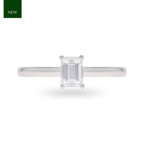 Platinum Emerald Cut Diamond Solitaire 0.50ct Ring