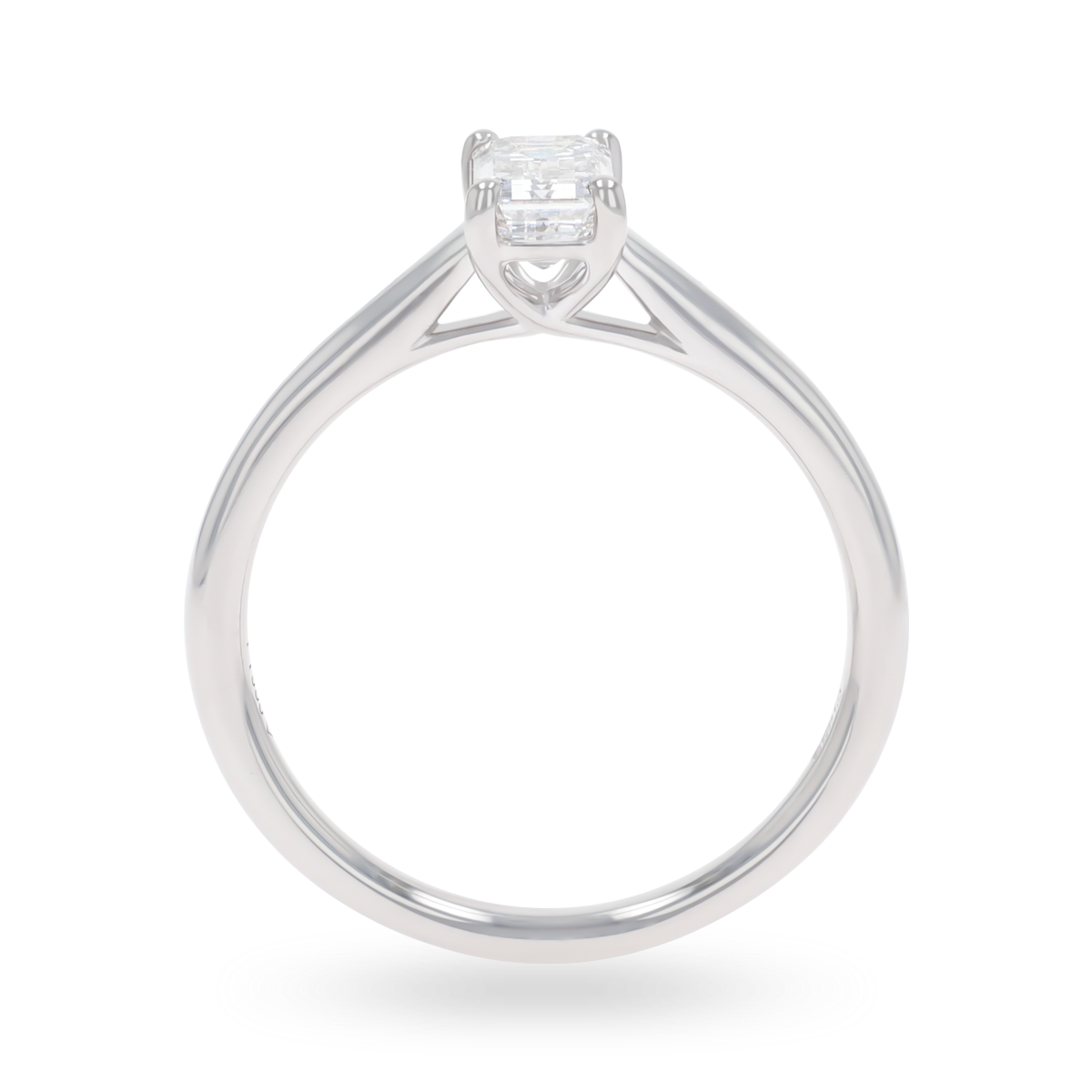 Platinum Emerald Cut Diamond Solitaire 0.65ct Ring