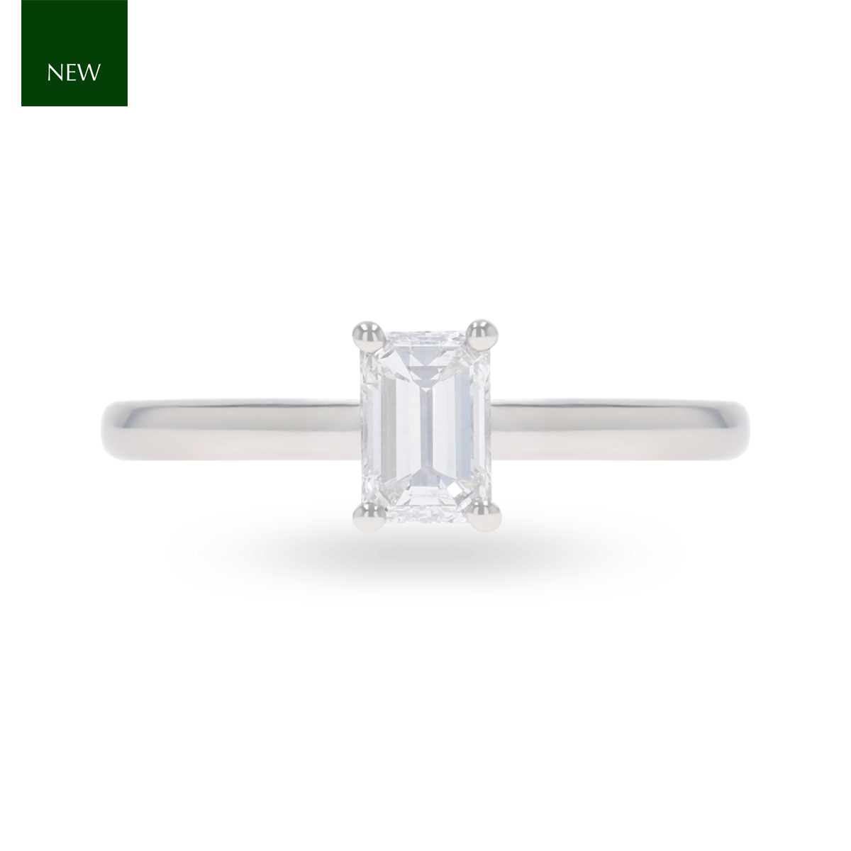 Platinum Emerald Cut Diamond Solitaire 0.65ct Ring