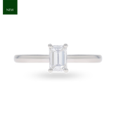 Platinum Emerald Cut Diamond Solitaire 0.65ct Ring