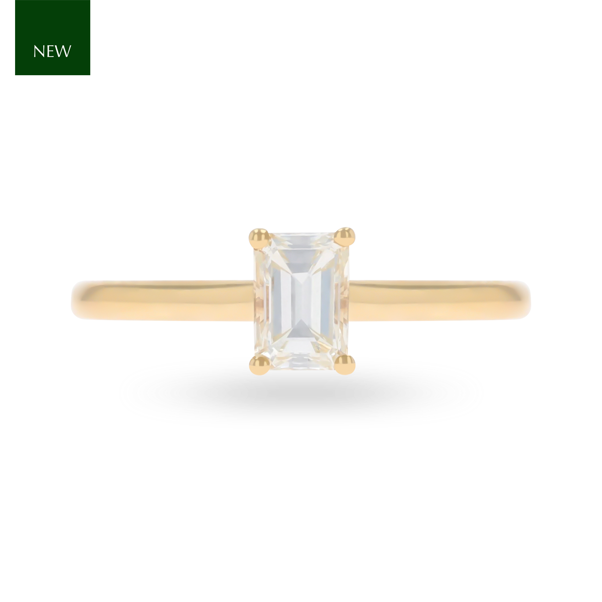 18ct Yellow Gold Emerald Cut Diamond Solitaire 0.85ct Ring
