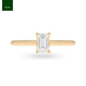 18ct Yellow Gold Emerald Cut Diamond Solitaire 0.85ct Ring