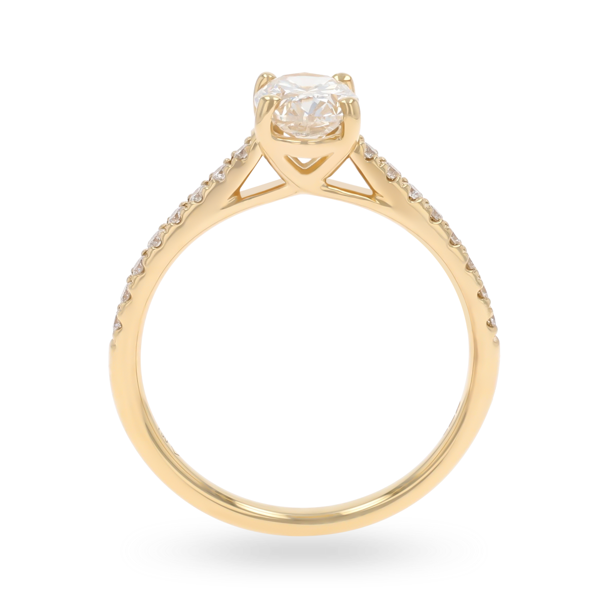 18ct Yellow Gold Oval Cut Diamond Solitaire & Shoulder 1.15ctw Ring