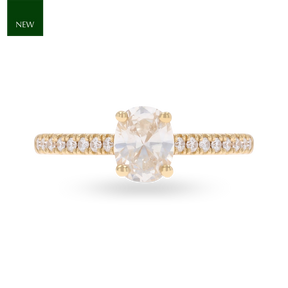 18ct Yellow Gold Oval Cut Diamond Solitaire & Shoulder 1.15ctw Ring