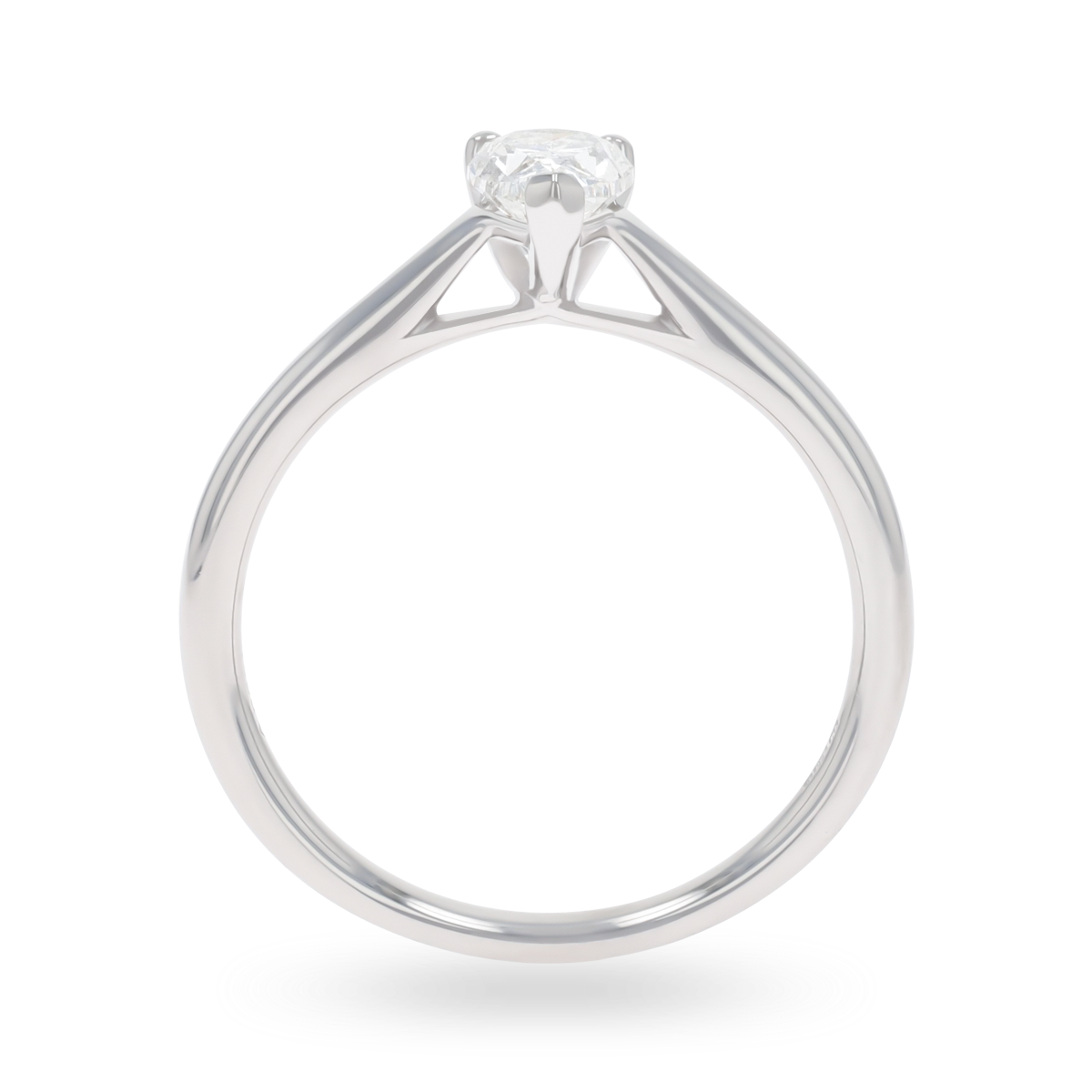 Platinum Pear Cut Diamond Solitaire 0.72ct Ring