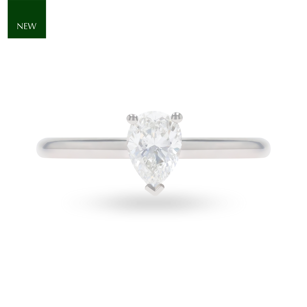 Platinum Pear Cut Diamond Solitaire 0.72ct Ring