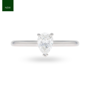 Platinum Pear Cut Diamond Solitaire 0.72ct Ring