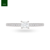 Platinum Princess Shaped Diamond Solitaire & Shoulder 0.49ctw Ring