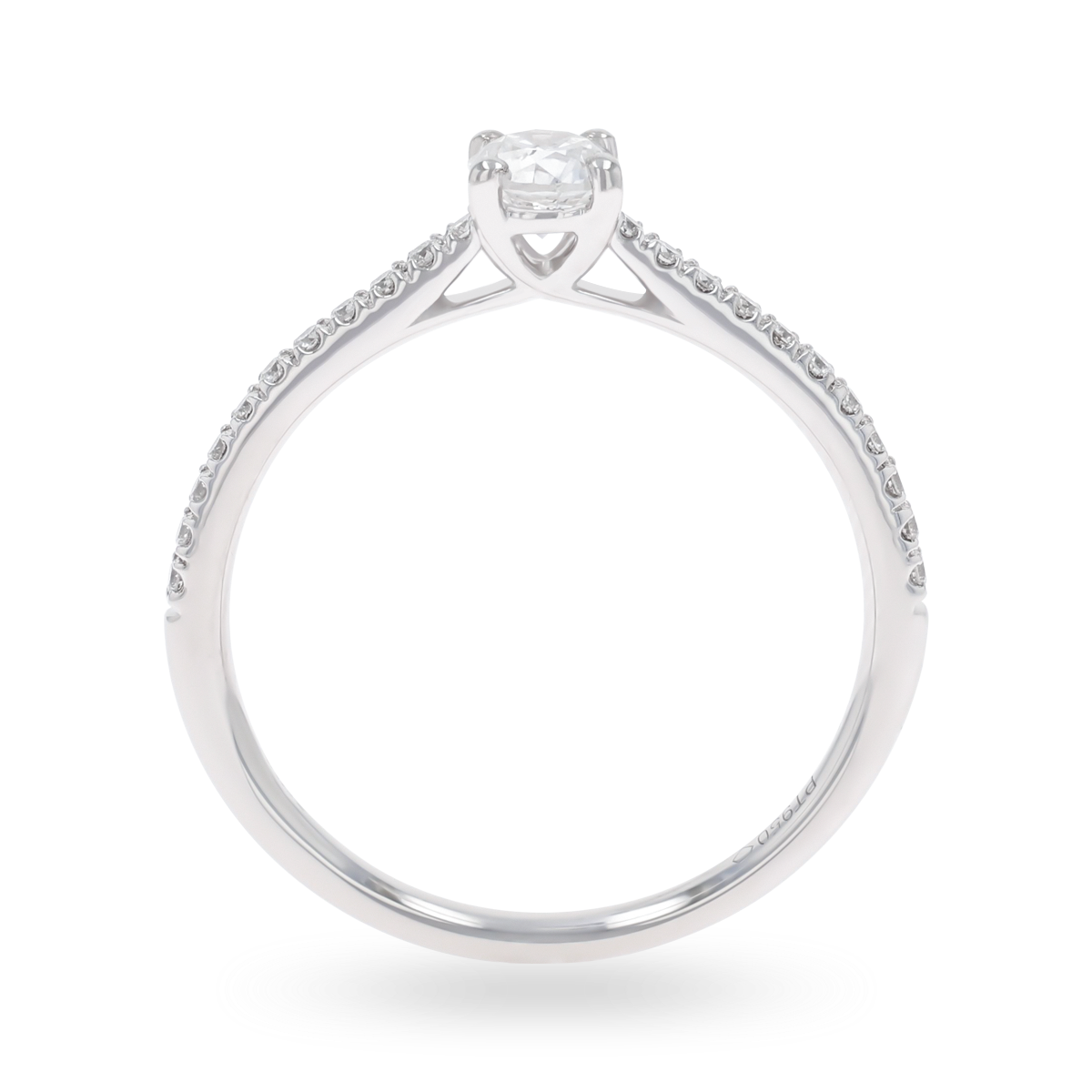 Platinum Round Brilliant Cut Diamond Solitaire & Shoulder 0.48ctw Ring