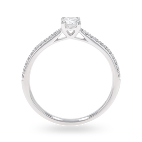 Platinum Round Brilliant Cut Diamond Solitaire & Shoulder 0.48ctw Ring