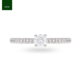 Platinum Round Brilliant Cut Diamond Solitaire & Shoulder 0.48ctw Ring