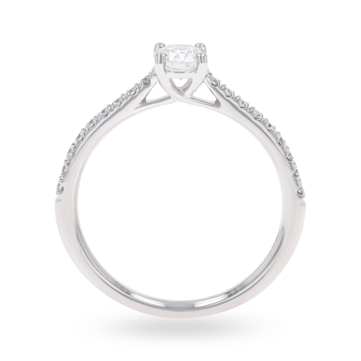 Platinum Round Brilliant Cut Diamond Solitaire & Shoulder 0.52ctw Ring