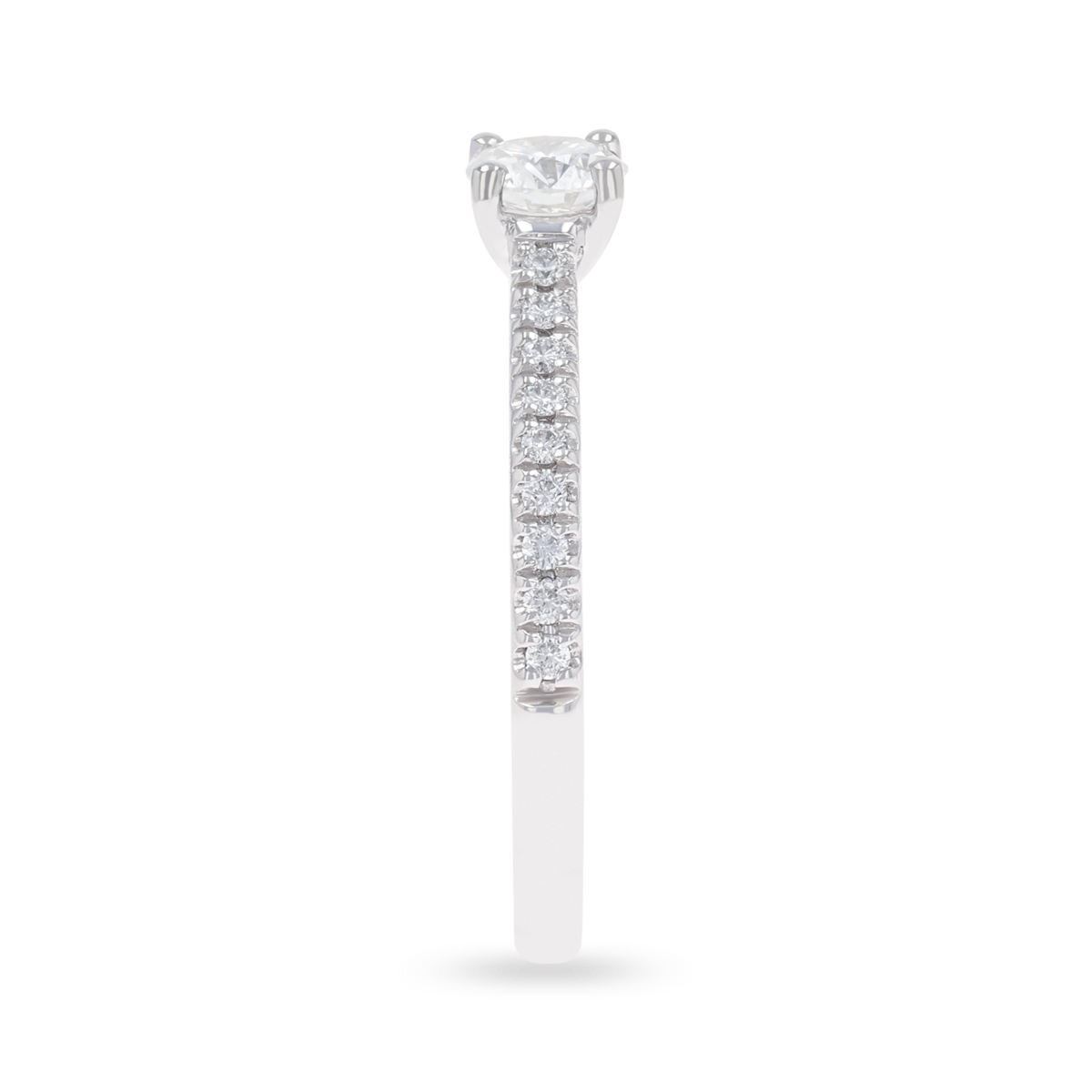 Platinum Round Brilliant Cut Diamond Solitaire & Shoulder 0.52ctw Ring
