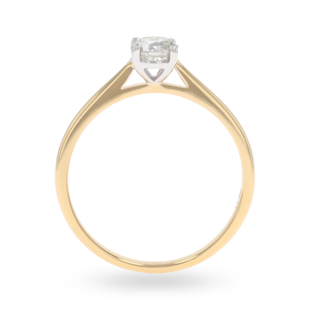 18ct Two Colour Gold Round Brilliant Cut Diamond Solitaire 0.50ct Ring