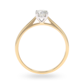 18ct Two Colour Gold Round Brilliant Cut Diamond Solitaire 0.50ct Ring