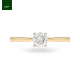 18ct Two Colour Gold Round Brilliant Cut Diamond Solitaire 0.50ct Ring