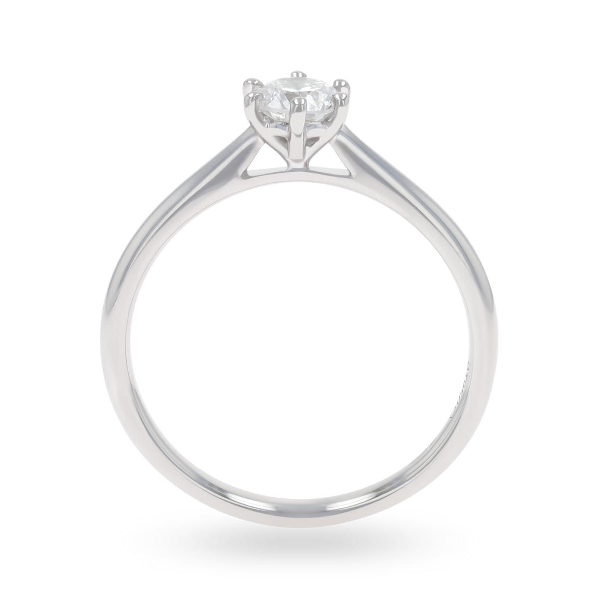 Platinum Round Brilliant Cut Diamond Solitaire 0.57ct Ring
