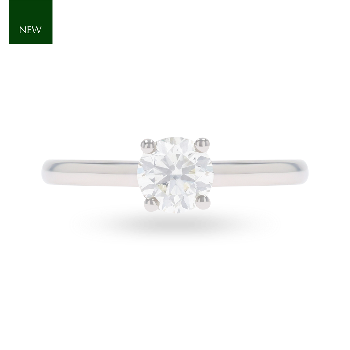 Platinum Round Brilliant Cut Diamond Solitaire 1.00ct Ring