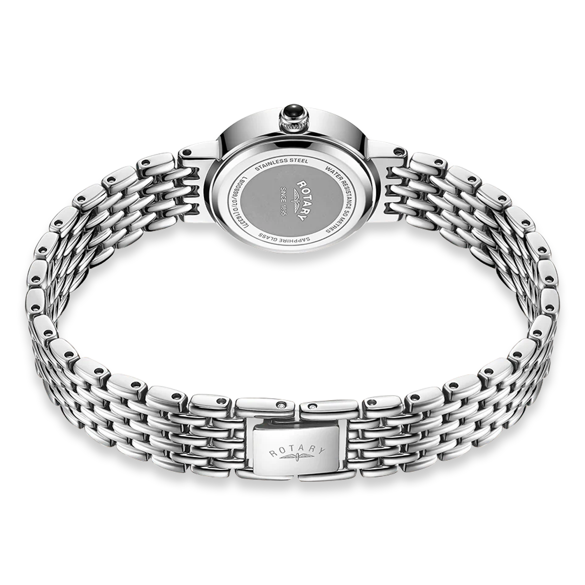 Rotary Heritage Diamond Set, Mother of Pearl Dial with Stainless Steel Bracelet - LB00899/07/D