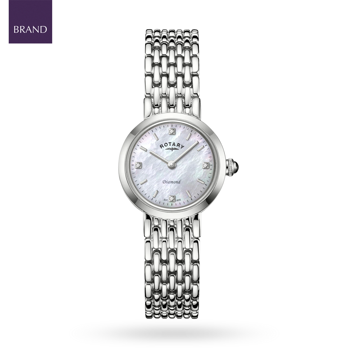 Rotary Heritage Diamond Set, Mother of Pearl Dial with Stainless Steel Bracelet - LB00899/07/D
